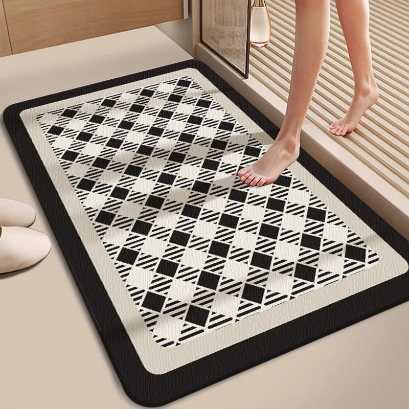 Bathroom Carept Absorbent Non-slip Bath Mat Water-absorbent Quick-drying Floor Mats Home Decoration Modern Soft Diatom Mud Rug