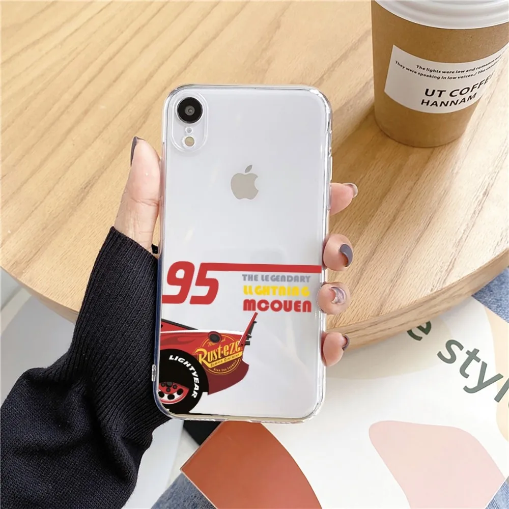 Etui na telefon Cars L-Lightning M-McQueen do Iphone 15 11 13 14 Pro Max 7 8 Plus X Xr Xs Max Se2020 12 mini Transparent Cover