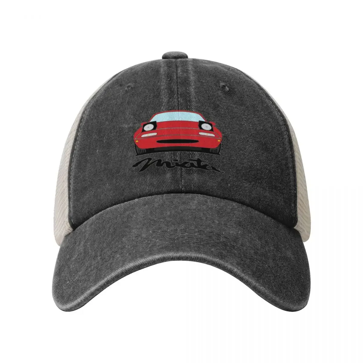 Classic Red NA Miata Roadster Cowboy Mesh Baseball Cap Fashion Beach Luxury Hat tea Hat Snap Back Hat Women's Wear Men's