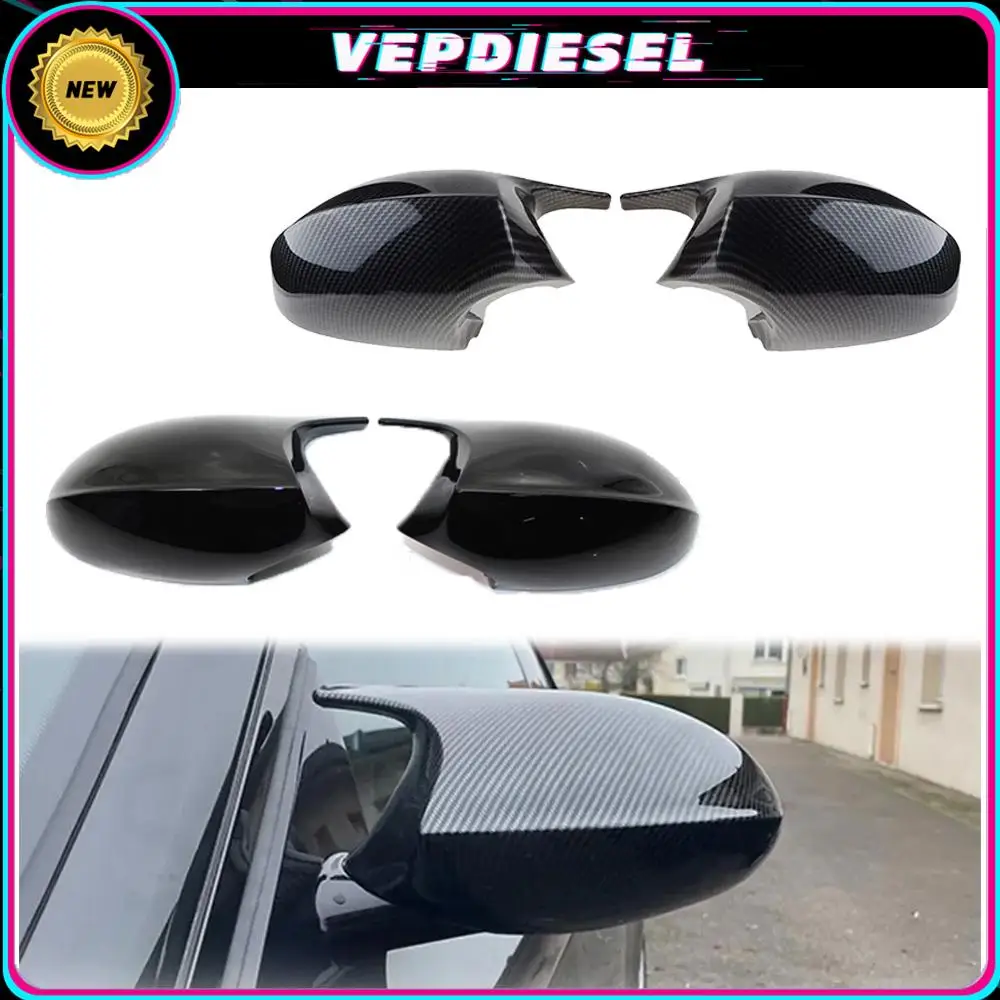 

2PCS 51167135097 51167135098 Carbon Fiber/Gloss Black Car Side Mirror Cover Cap For BMW E81 E82 E87 E90 E91 E92 E93 PRE-LCI M3