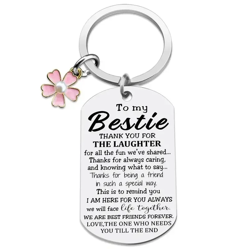 Unique Bestie Gifts,Bestie Flowers,Best Friend Keychain,Birthday Keyring,Good True Friends Friendship Human cremation urn Urn