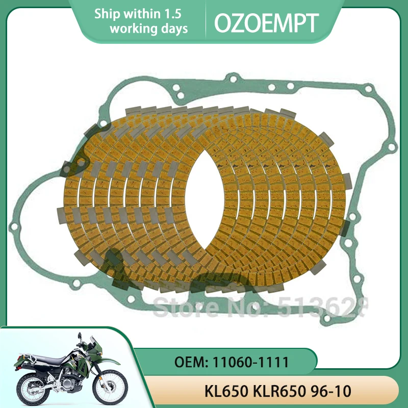 

OZOEMPT Motorcycle Clutch Disc Set And Cover Gasket Apply To KL650 KLR650 96-10