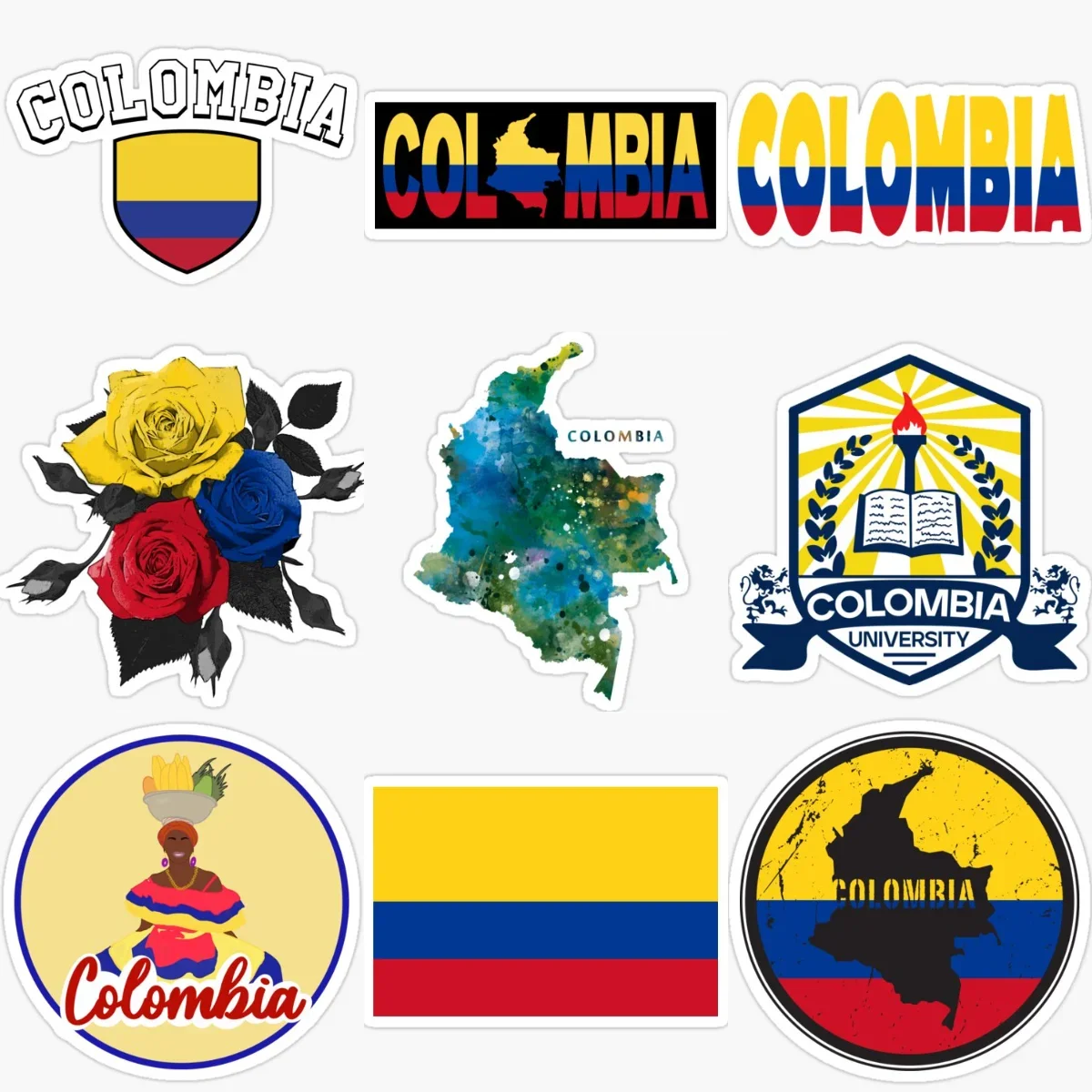 CO Colombia Flag Map Creative Sticker for Decorate Car Van Bicycle Motorcycle Window Wall Fridge Helmet Decal Accessorie
