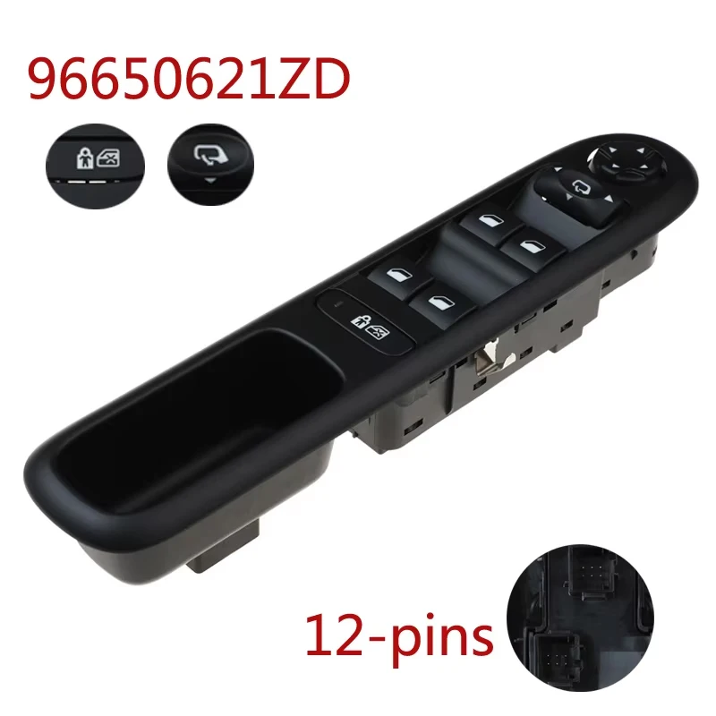 

6490X6 Master Power Window Door Lifter Switch for Citroen C4 C5 III Peugeot 308 508 3008 5008 1.6L 2009-2019 96650621ZD