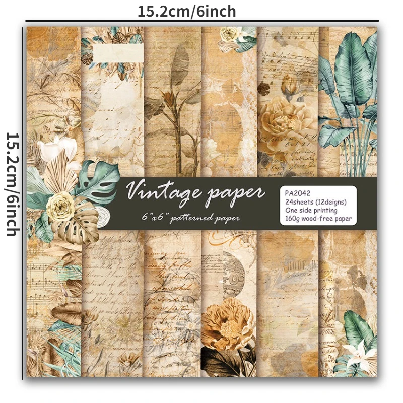 24 arkusze Vintage podkładki papier typu kraft wycinanie matryc w tle Origami Scrapbooking tworzenie kartek