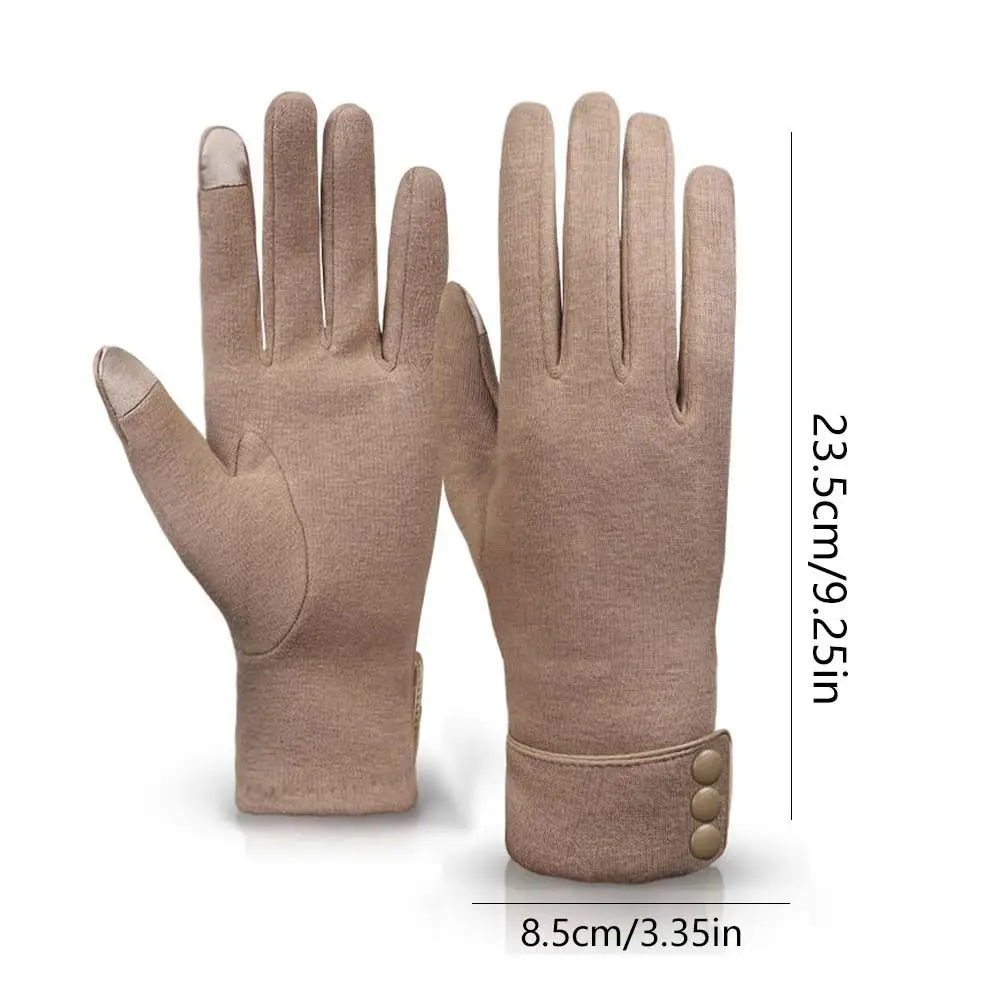 หน้าจอสัมผัสกํามะหยี่เรียบง่ายถุงมือห้านิ้วสไตล์เกาหลี Full Finger Mittens ถุงมือขี่จักรยาน WARM ขี่จักรยานถุงมือขับรถ