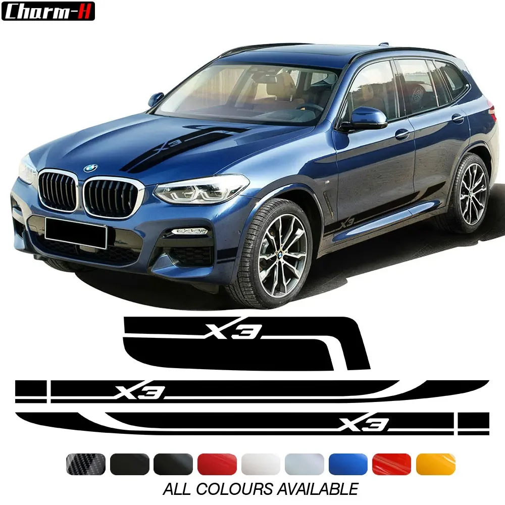 

Car Styling Hood Cover Bonnet Sticker Graphic Side Stripes Skirt Vinyl Decor Decals for BMW X3 G01 2018-Present Accessories