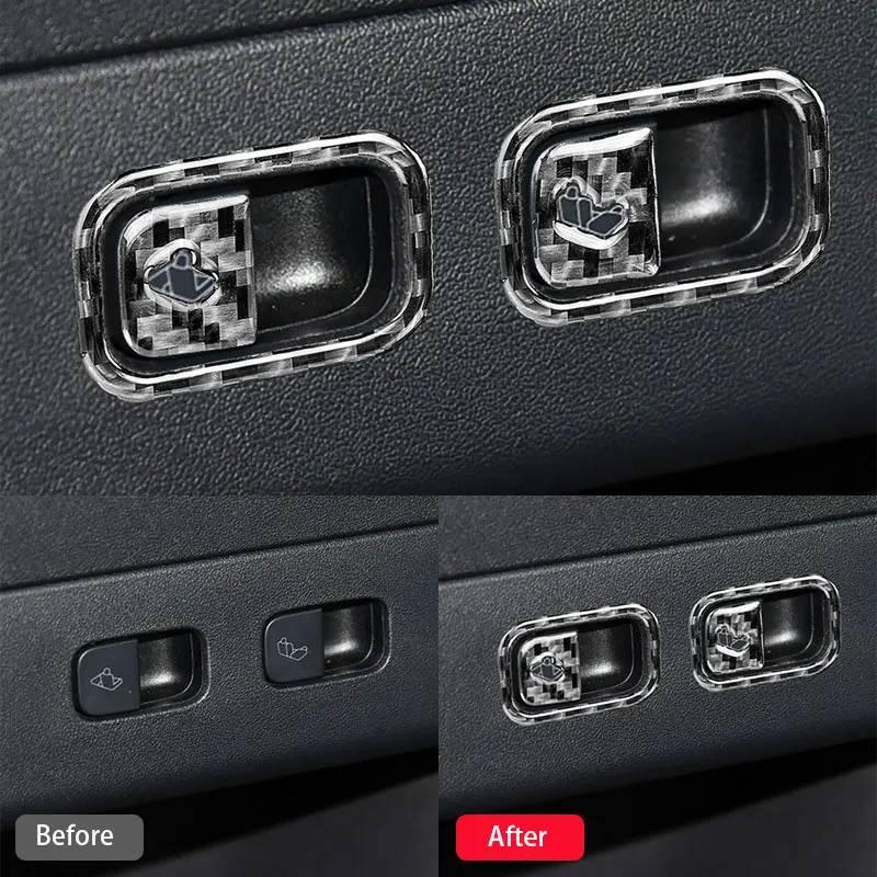 For Tesla Model Y Carbon Fiber Glue Rear Car Seat Buttom Sticker Automotive interior accessories 2PCS