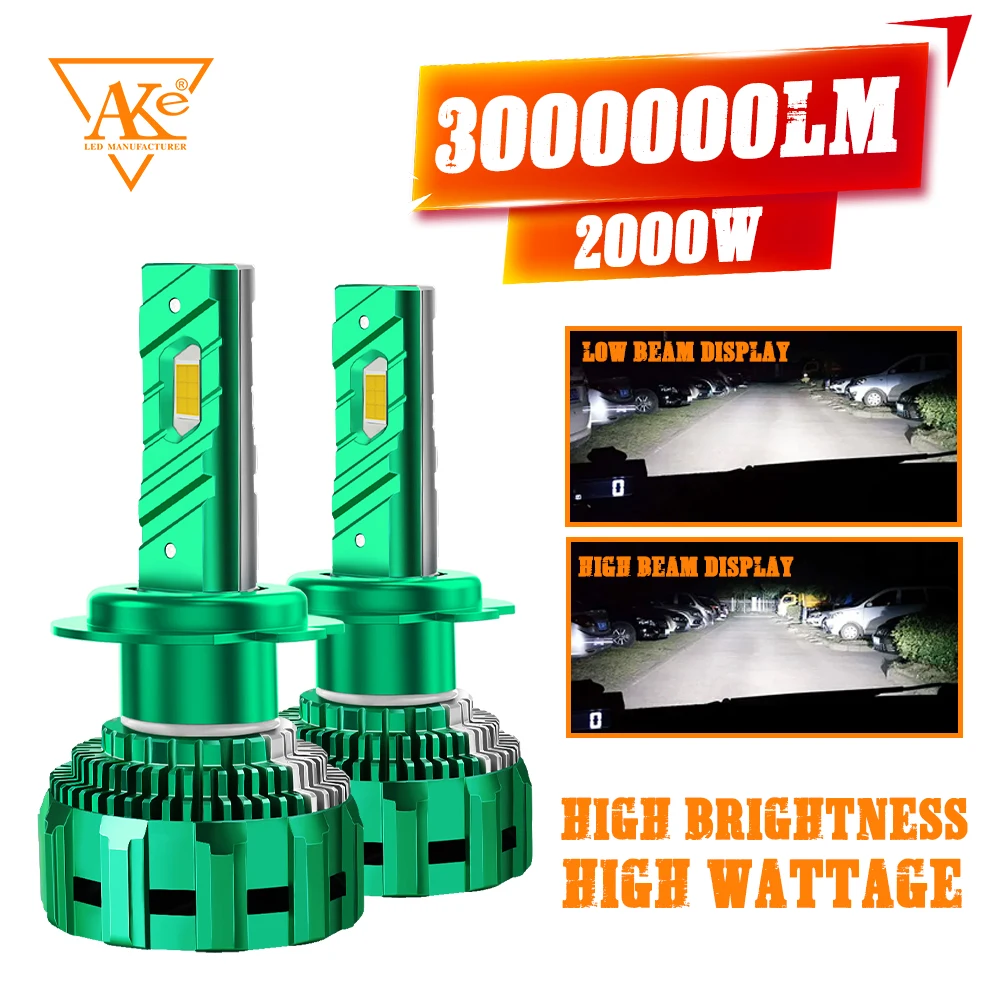 

H4 H7 LED Car Headlight 3000000lm 2000w High Power Light Bulb H11 H1 9005 HB3 9006 HB4 9012 Fog Lamp 6000K CANBUS Plug and Play