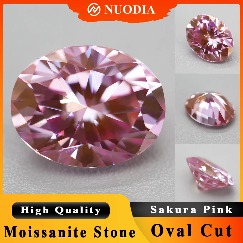 

TOP Moissanite Loose Stone Sakura pink Color Oval Cut 0.5-5.0ct Pass Diamond Tester 3EX VVS1 for Moissanite Jewelry Making GRA