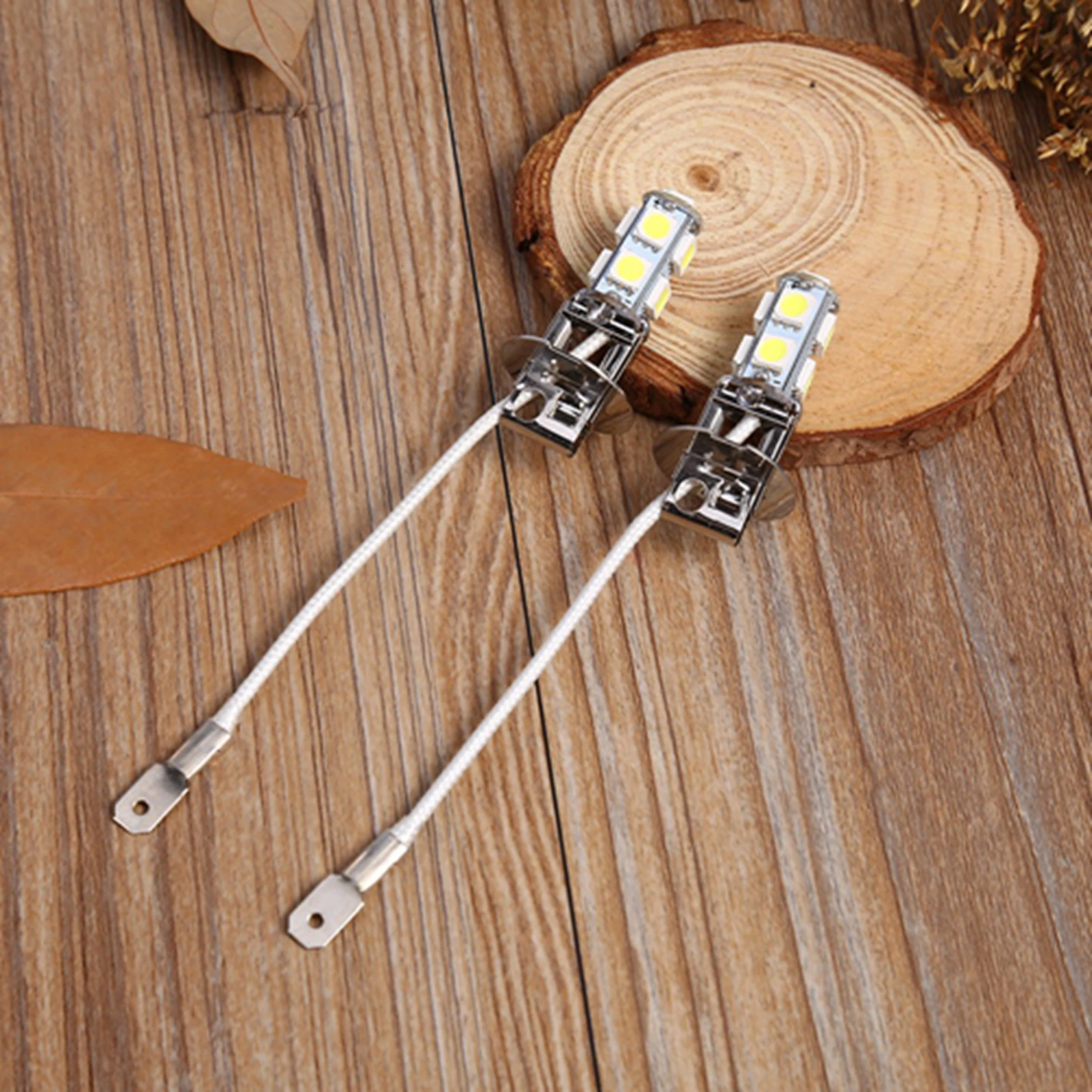 2x H3 5050 الأبيض 9 SMD LED DC12V السيارات سيارة الضباب ضوء مصباح LED لمبات 6500K H3 5050 الضباب الخفيف 9SMD H3 الضباب ضوء مصباح #3