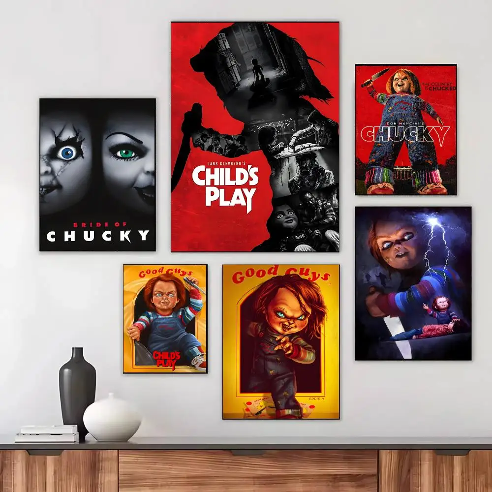 Horror Movie Chucky Child's Play Poster Modern Aesthetic Wall Art Print Minimalist Bedroom Living Room Home Decor Gift