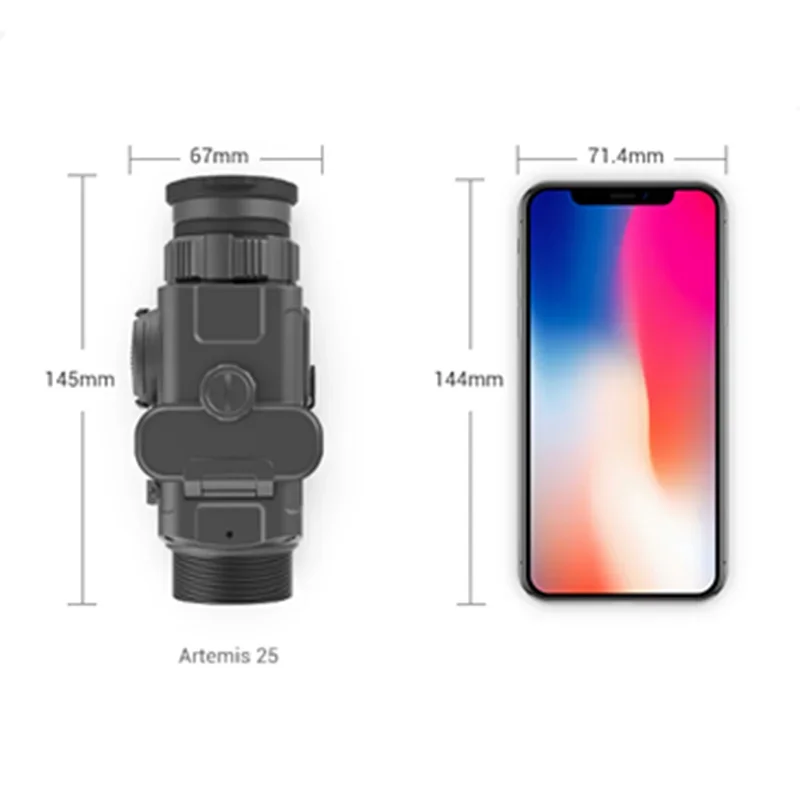 Artemis 35/Artemis 25 50Hz Uncooled Vox Front-mounted thermal attachment front scope with 50/56/62mm joint ring and eyepiece