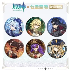 1PC Anime Game Genshin Impact Furina Wriothesley Pretty Badges Knapsack Clothes Pins Decorations Brooch Accessories Collectibles