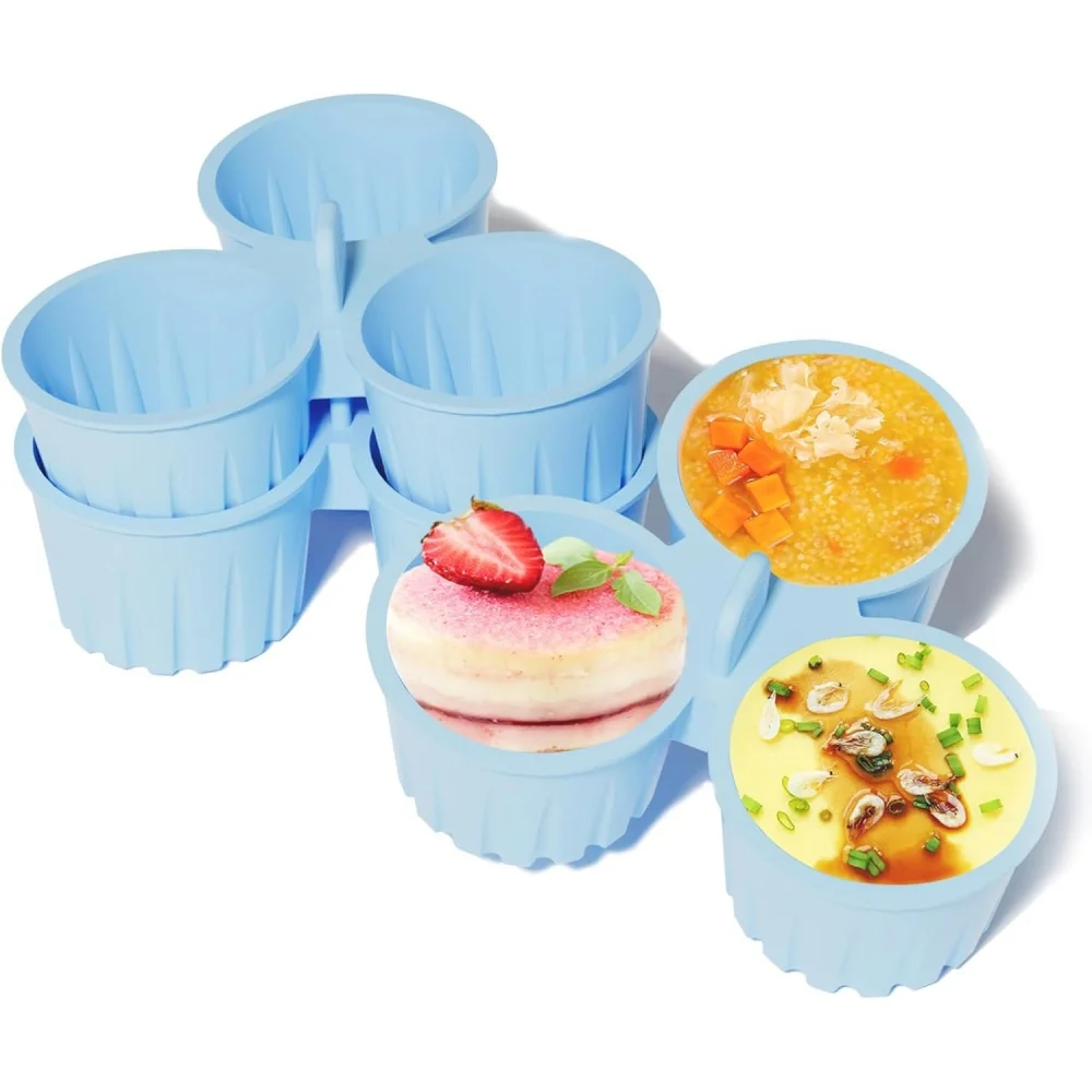 Silikon-Luftfritteuse Ramekin, wiederverwendbare Luftfritteuse-Backform mit Griff, Ohr, dauerhaft, antihaftbeschichtet, Eierform, Tasse zum Backen, Küche, Zuhause