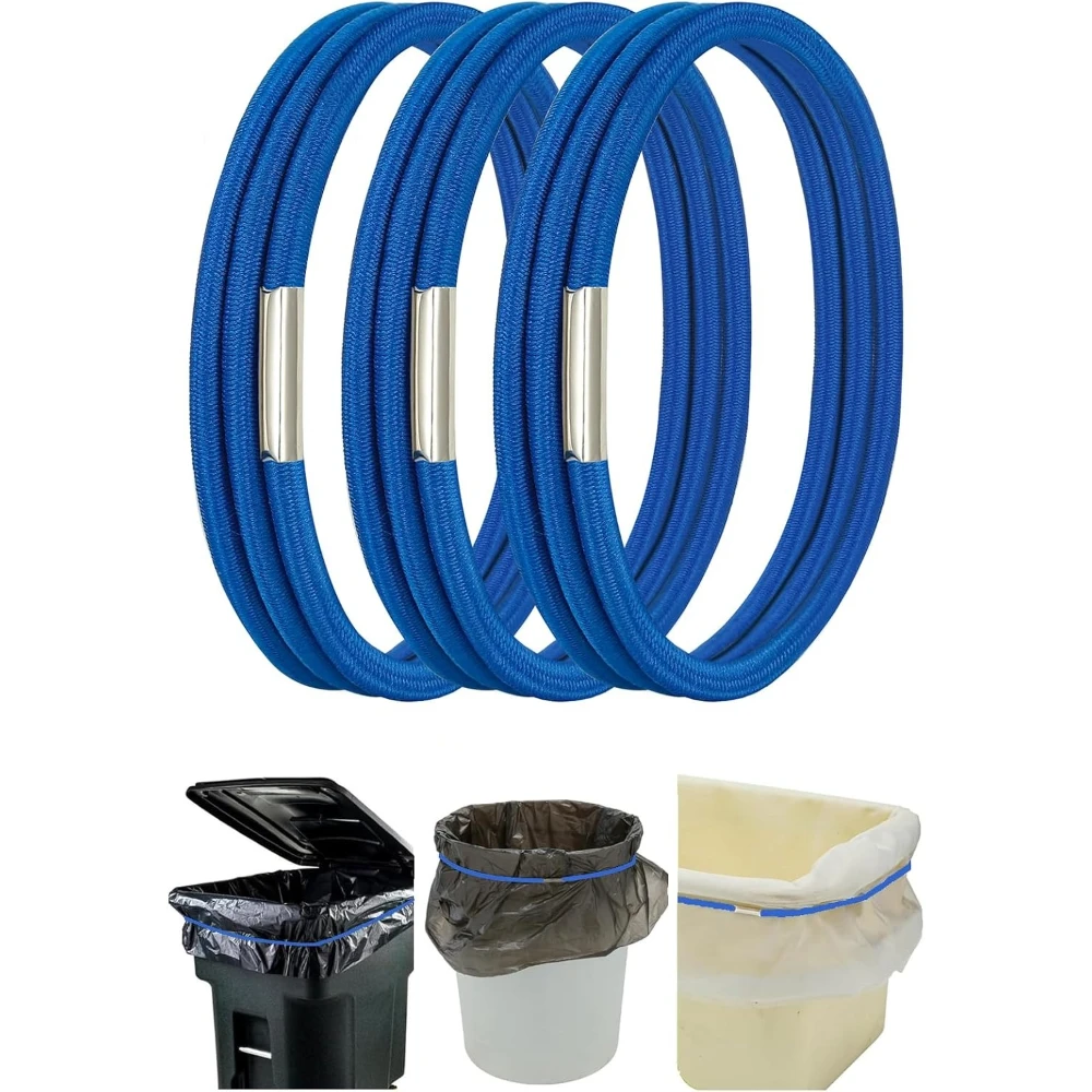 Garbage Can Rubber Bands, 3Pcs Rubber Bands for 13 to 30 Gallon Trash Cans, Elastic Bands to Hold Garbage Bag in Place