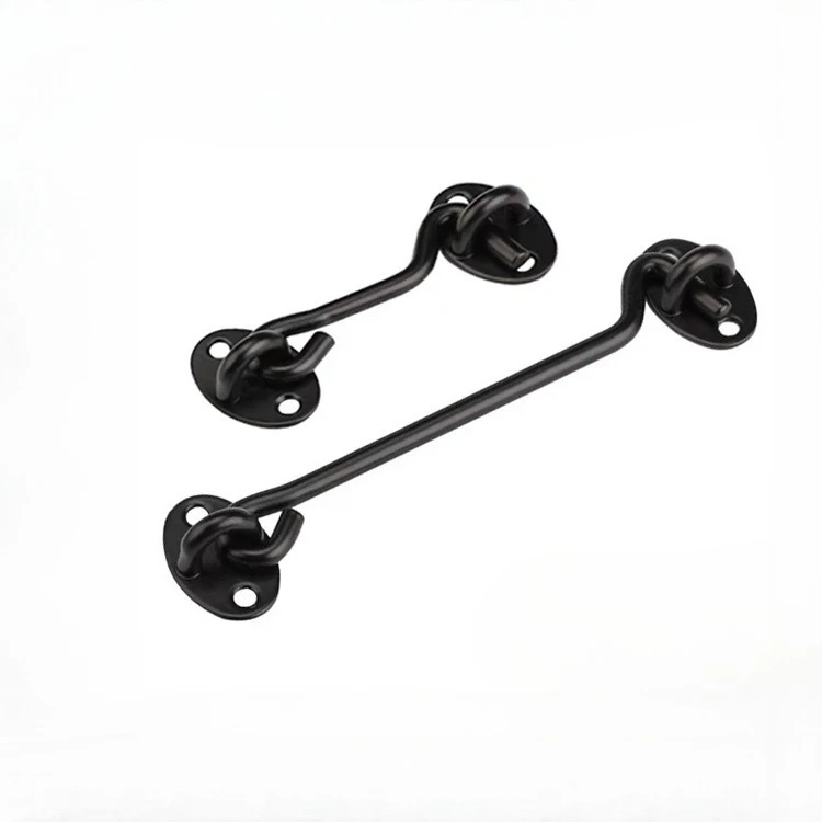 

1SET American barn sliding door window fence door wind hook black stainless steel hook buckle special handle