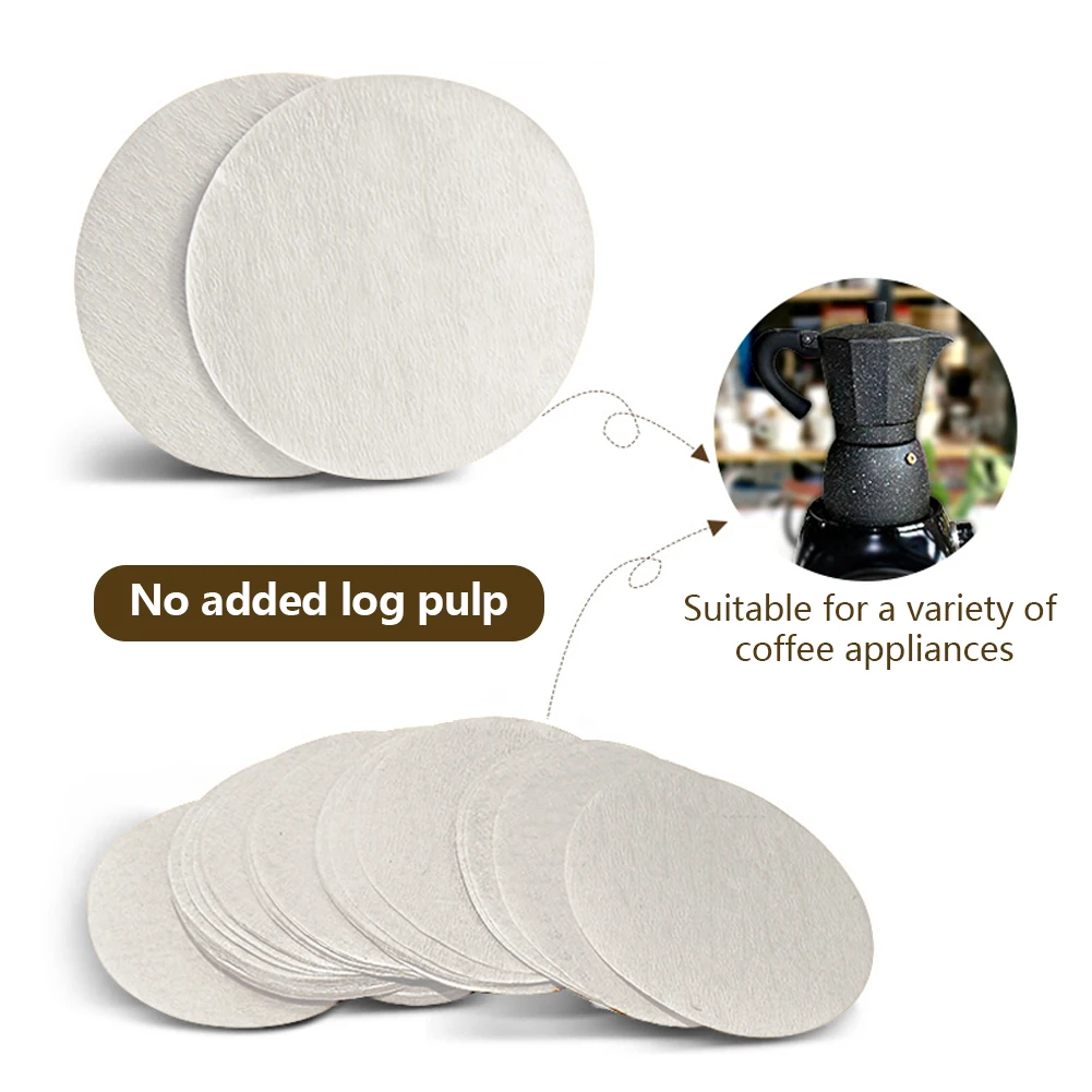 100Pcs Round Coffee Filter Paper 56/60/68mm for Espresso Coffee Maker Moka Coffee Pot Filter Paper Coffee Filters Coffeeware