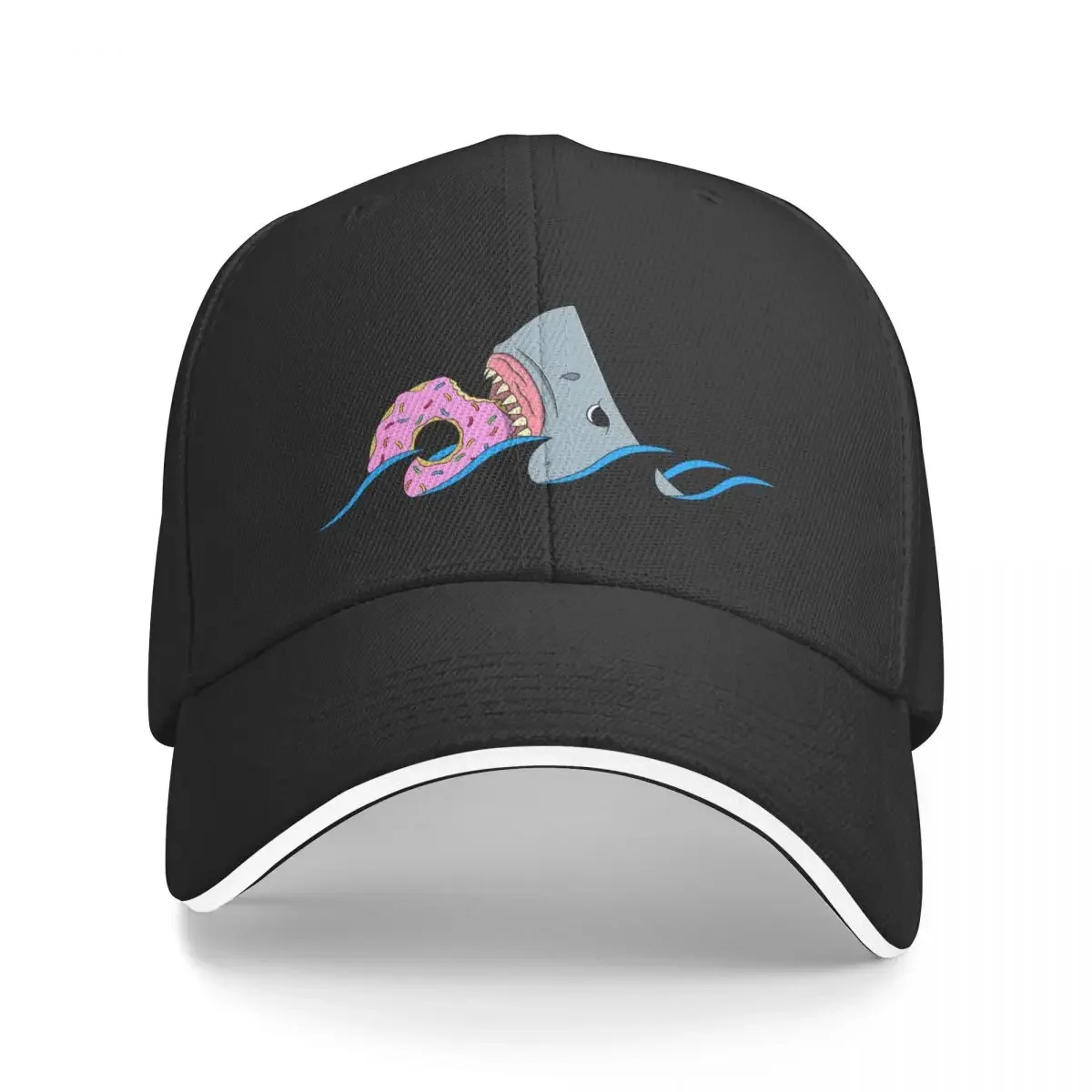 I eat what I want | Great White Shark eating a donut Baseball Cap Rave Fashion Beach Hat For Women 2023 Men'S