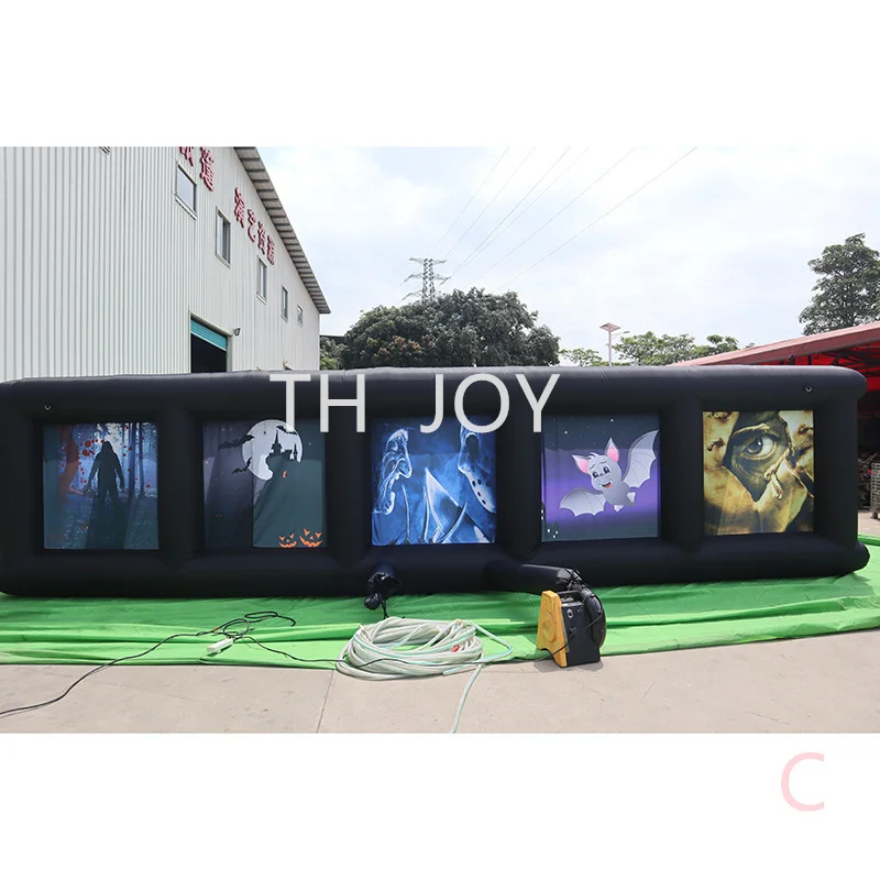 free air ship to door, Outdoor Activities inflatable haunted house maze,8x8x2m outside printing inflatable maze field laser tag