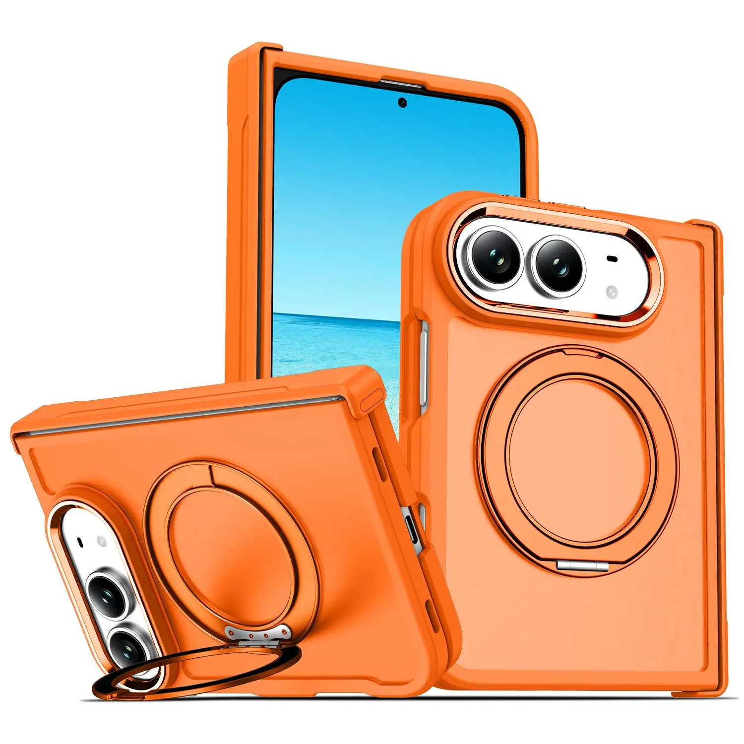 XDcase Armor-style Hinge Protection Magnetic Ring Holder Phone Case For iPhone Duo Protective  Shell  Cover