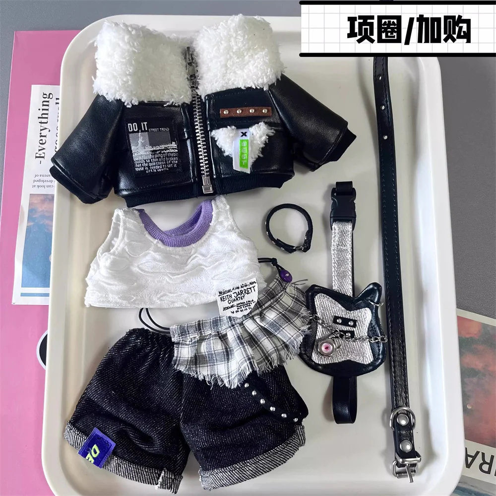 Original Music Guitar Rock Handsome Cool Guy Suit For 20cm Doll Toy Costume Clothes Cosplay Kids Gift Cute