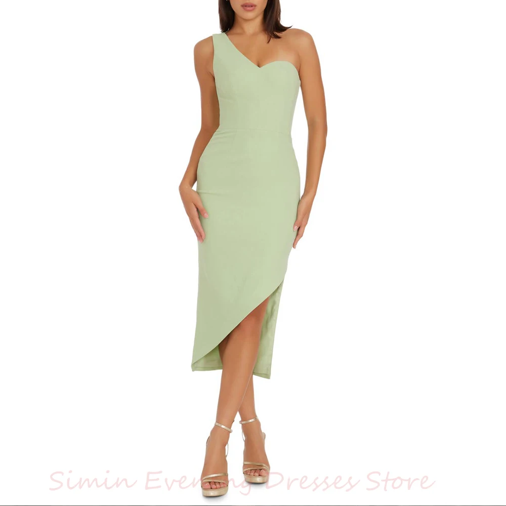 

SiMin One-shoulder Pleats Zipper-Up Side-Split Sleeveless Ankle-Length Saudi Arab Evening Elegant Party dresses for women 2024