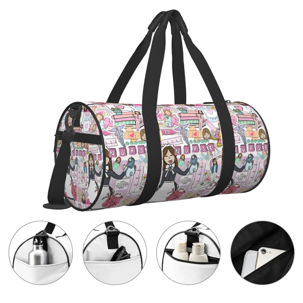 Enfermera Apen e Doctor Nurse Sacos Esportivos, Saco de ginástica de natação, Grande capacidade bolsas engraçadas, Casal Custom Outdoor Fitness Bag