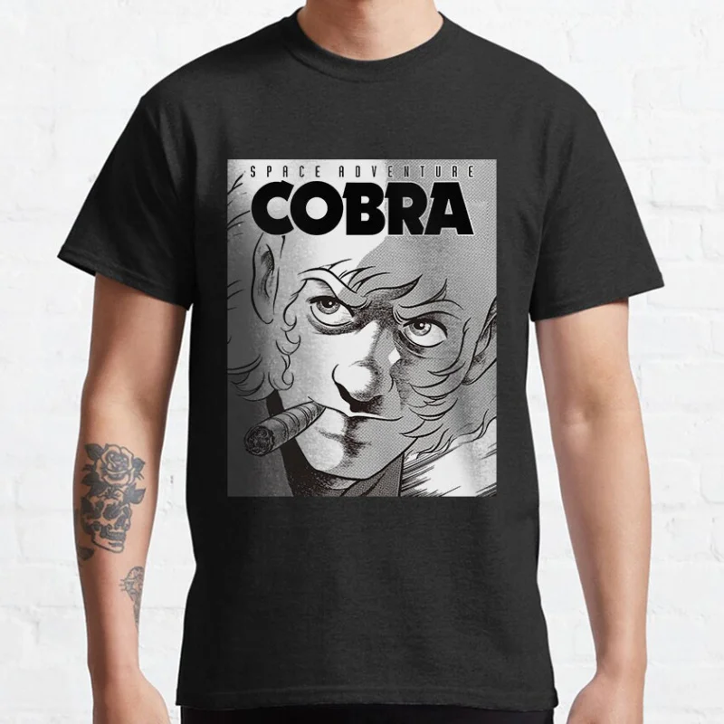 

80s vintage manga Cobra The Space Pirate Psychogun Kobura Adventure Anime t shirt for men large size Adult tops S-6XL