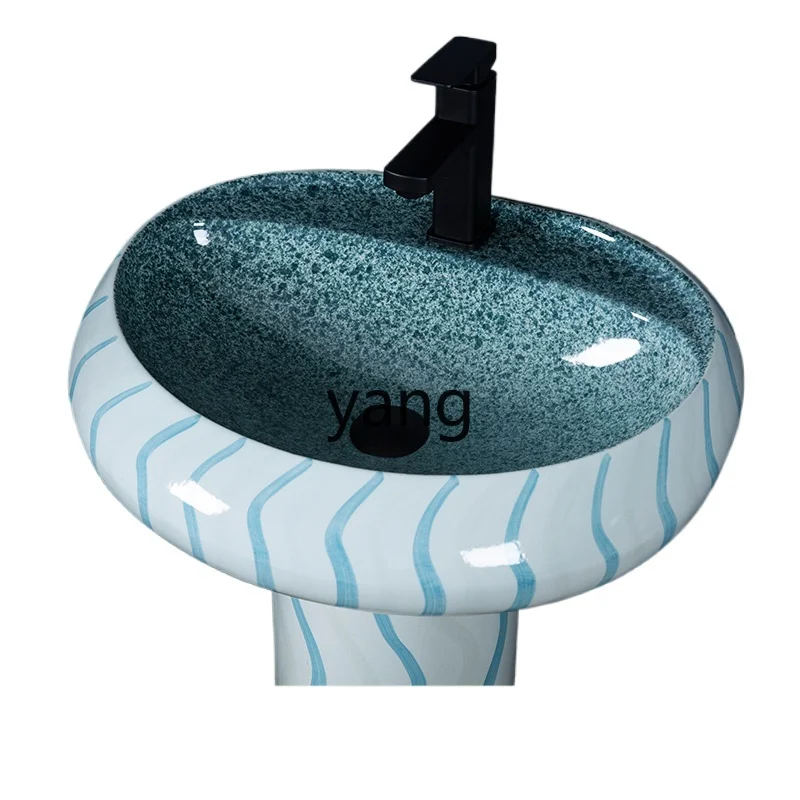 lmm modern simple European bathroom floor-to-ceiling integrated vertical ceramic washbasin
