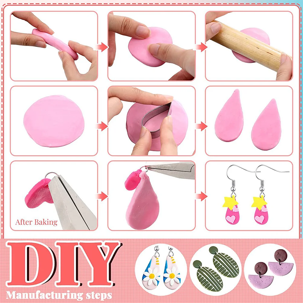 

1 комплект, резак для глины из нержавеющей стали, инструмент для изготовления сережек, DIY инструмент, форма для полимерной глины, набор принадлежностей для ювелирных изделий, резак для изготовления ювелирных изделий