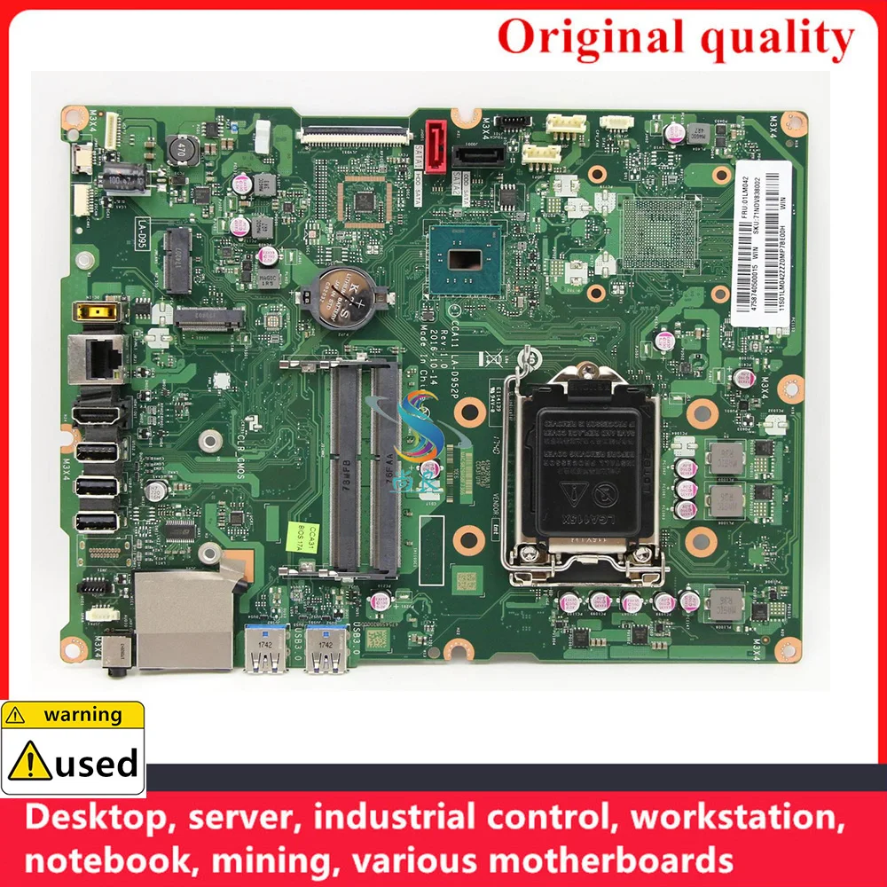 

Used 100% Tested For Lenovo Ideacentre 510-23ISH S5250 AIO Motherboard LA-D951P LA-D952P FRU: 00UW376