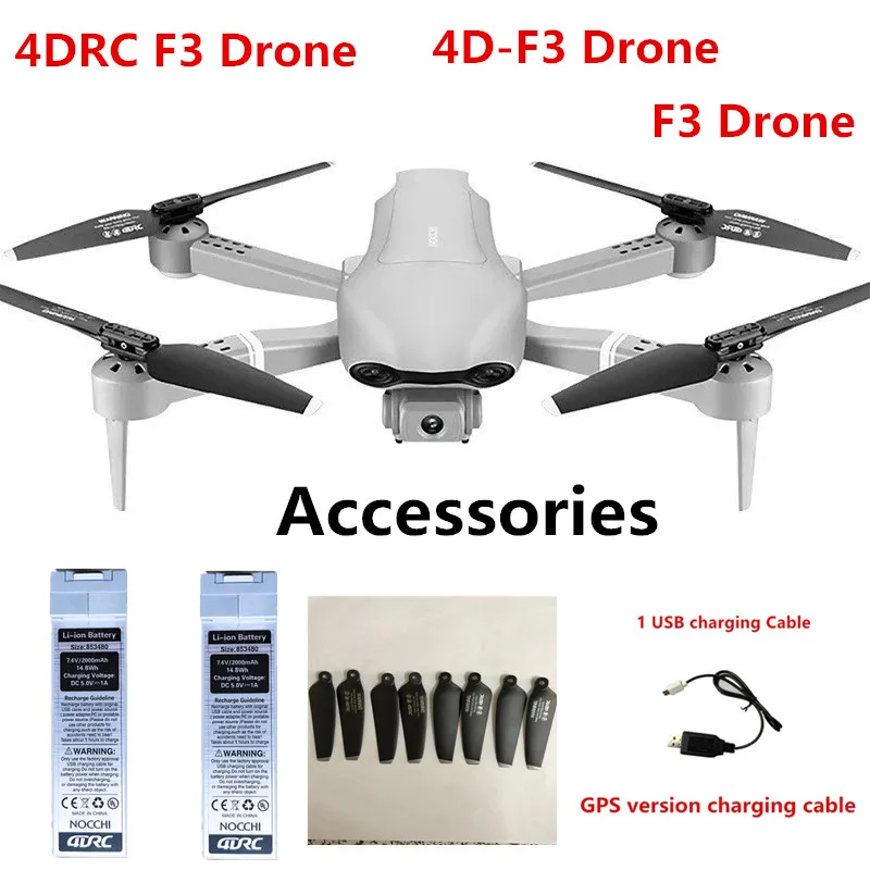 4DRC F3 드론 프로펠러 블레이드, 메이플 리프 배터리, 4D-F3 드론 배터리, 예비 부품, F3 드론 액세서리, 7.4V, 2000mAh