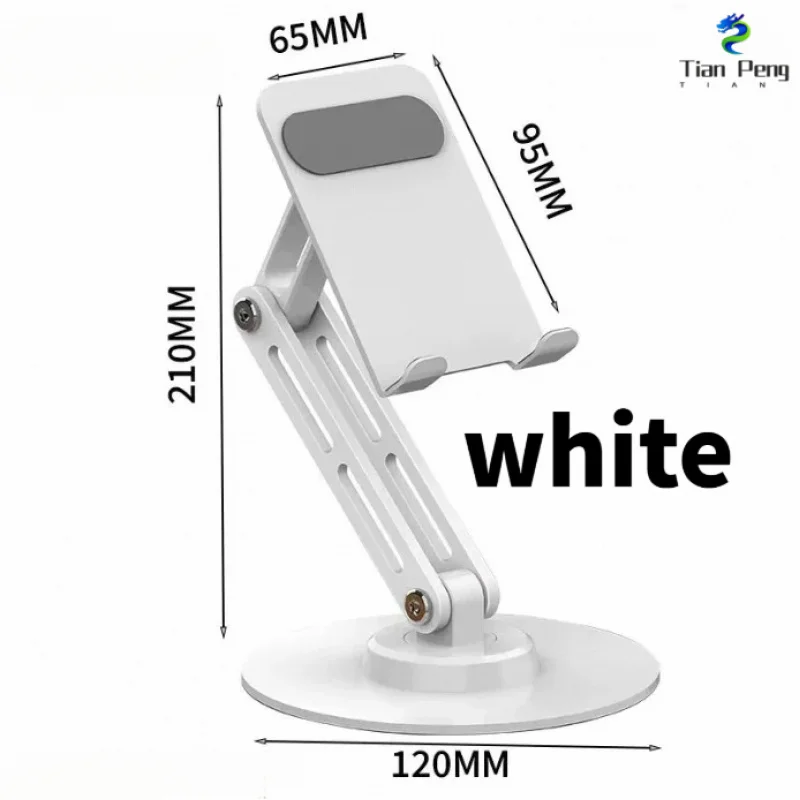 for Phone Tablet Full Metal 360° Rotating Foldable Desktop Stand Lazy Bracket Portable Live Support Anti-Slip Sturdy