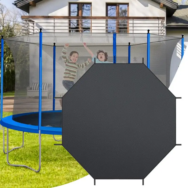 8/10/12/14-Feet Trampoline Cover Weather-resistant Outdoor 8 Poles Trampoline Canopy Sun Protection Top Cover