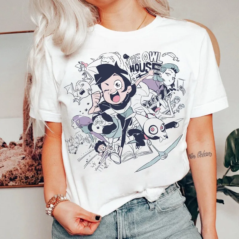 

Рубашки с персонажами дома совы Диснея Рубашка «Дом совы», футболка «Копящие острова» Одинаковая семейная рубашка Disneyland