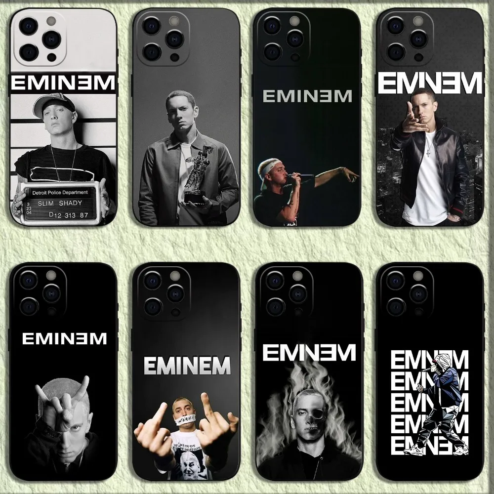 Rapper E-Eminem Phone Case For iPhone 16,15,14,13,12,11,Pro,X,XS,Max,XR,Plus,Mini Soft Black Cover