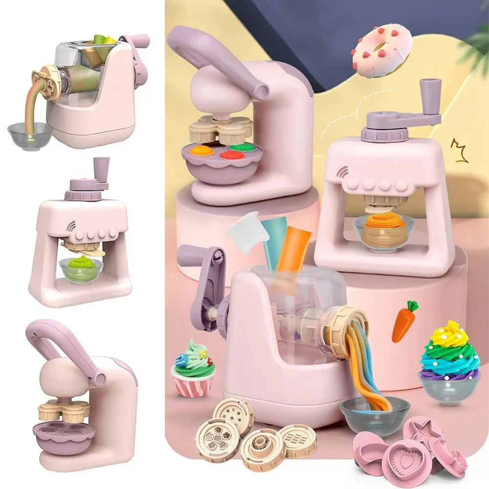 Stampi per argilla multicolore Set di giocattoli Accessori fai da te in plastica Simulazione Giocattoli da cucina Macchina per gelato Macchina per tagliatelle