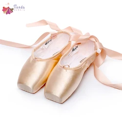 Ballet Pointe Shoes Adult Girls Satin Dance Shoe With Ribbon Women Pink Ballet Flats Slippers Professional Stage Ballerina Shoes