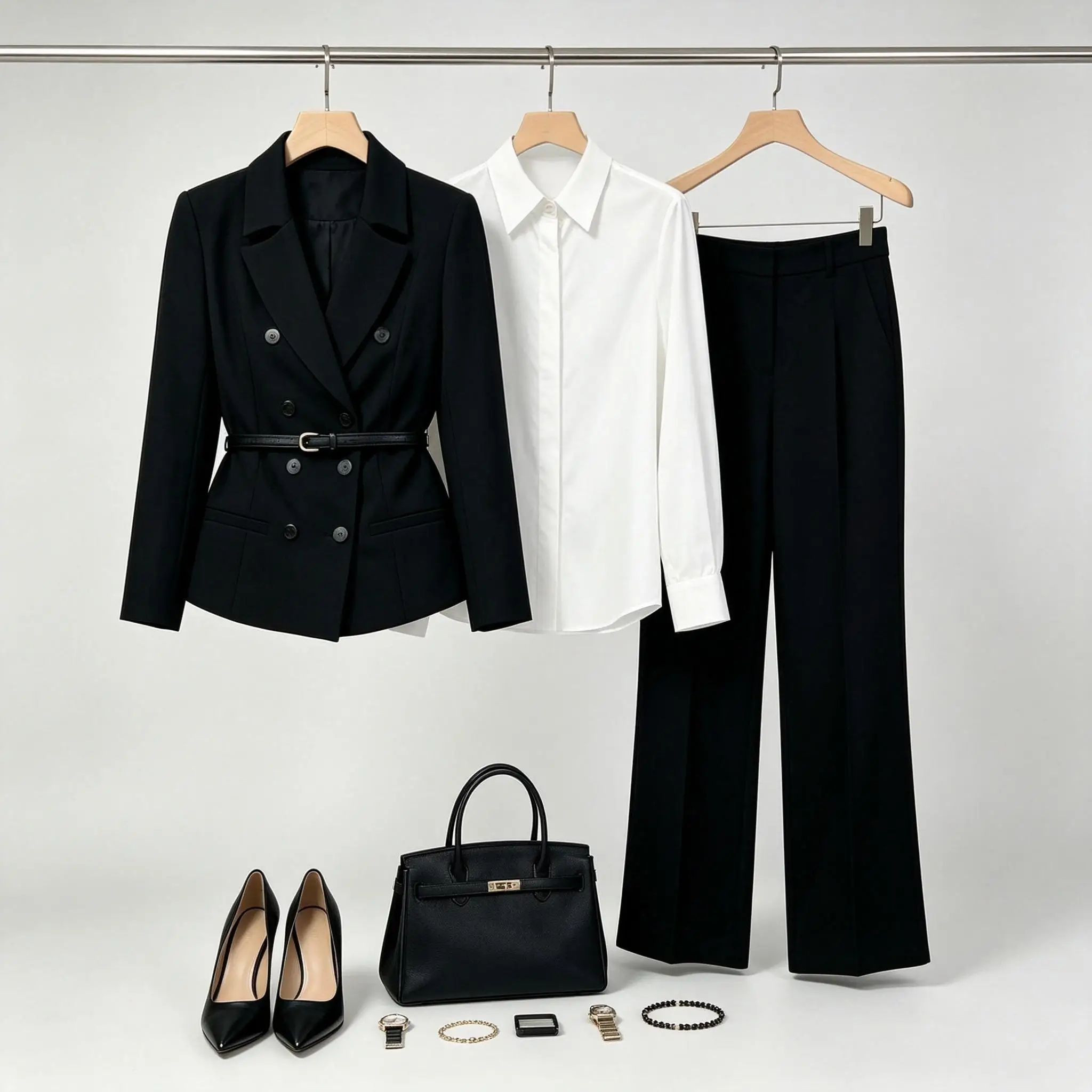 Women's New Autumn Winter Fine‑Wool Top With Trousers Two‑Piece Set