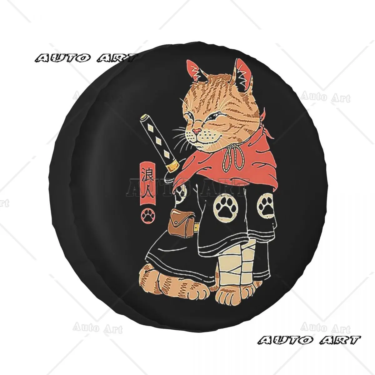 

Catana Cats Ретро самурайский держатель, чехол для запасного колеса автомобиля, защитный чехол для колес автомобиля, универсальный чехол для грузовика, кемпинга, путешествий