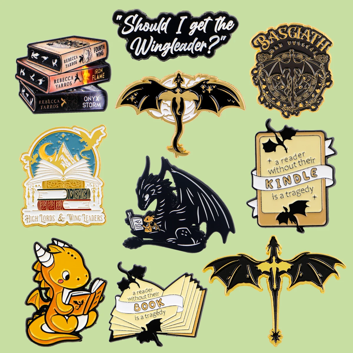 Fourth Wing Fantasy Book Enamel Pin Cool Dragon Badge Decorative Backpack Clothes Lapel Brooch Jewelry Accessories Birthday Gift