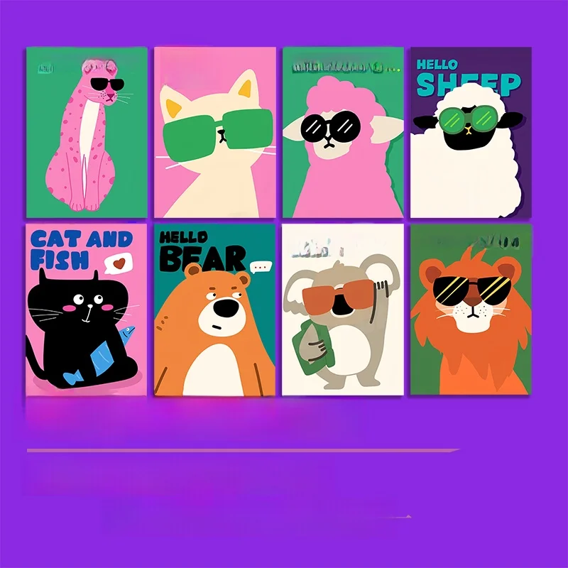 

Dopne Animal Art Poster Fun Bedroom Clothing Store Decor Unframed Modern Simple Sle Printed Wall Art Poster