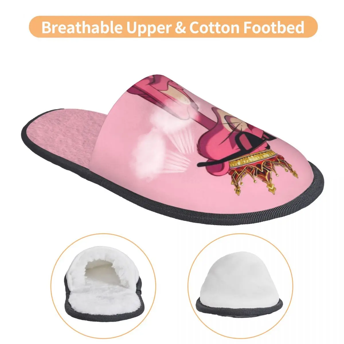 Custom P-Panthers Crown Guest Slippers for Spa Women House Slipper