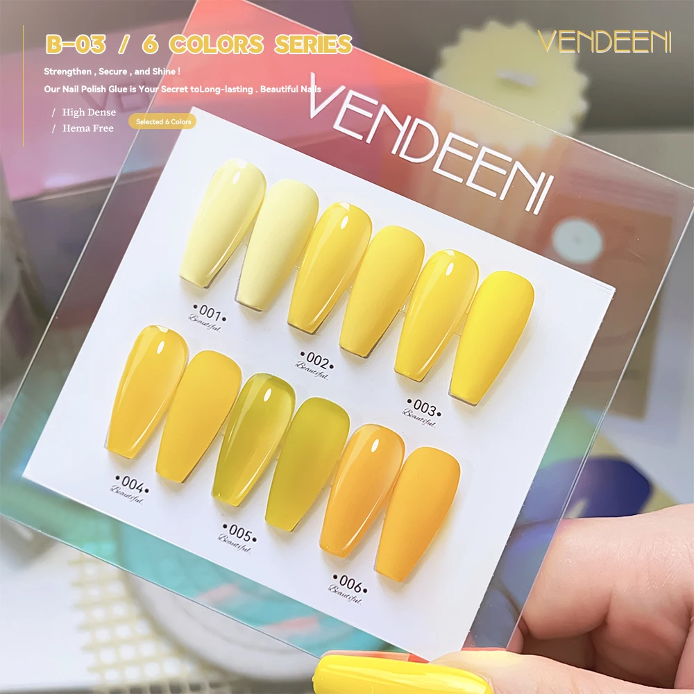 Vendeeni Gel vernis à ongles couleur Uv Gel ensemble 6 pièces/kit manucure fourniture d'ongles marque privée vernis à ongles Gel boîte sans cruauté Esmaltes