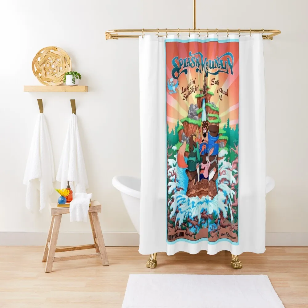 

Art Splash Mountain Potrait Shower Curtain Waterproof Fabric Bathroom Set For Bathroom Curtain