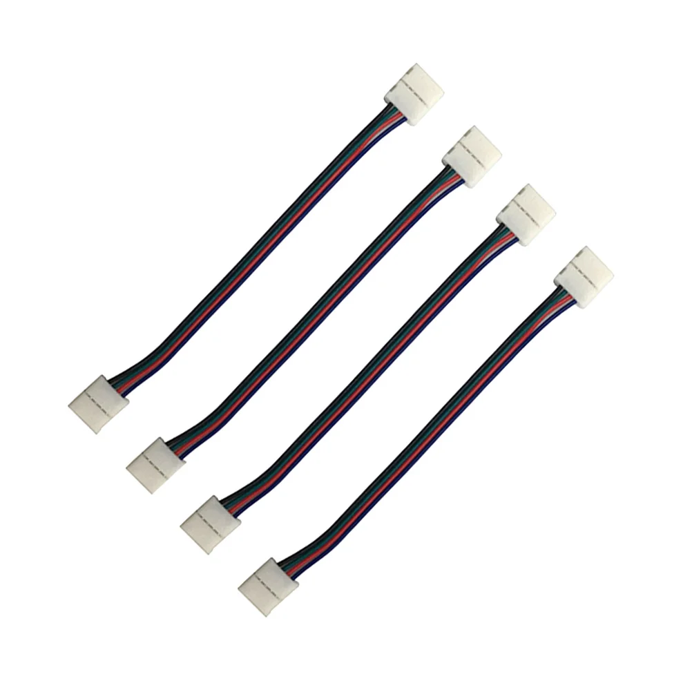 

4Pcs LED Light Strip Connector Rgb 4 Pin 5050 3528 5630 Solderless Jumper Strip to Controller Power Adaptor Light Connector