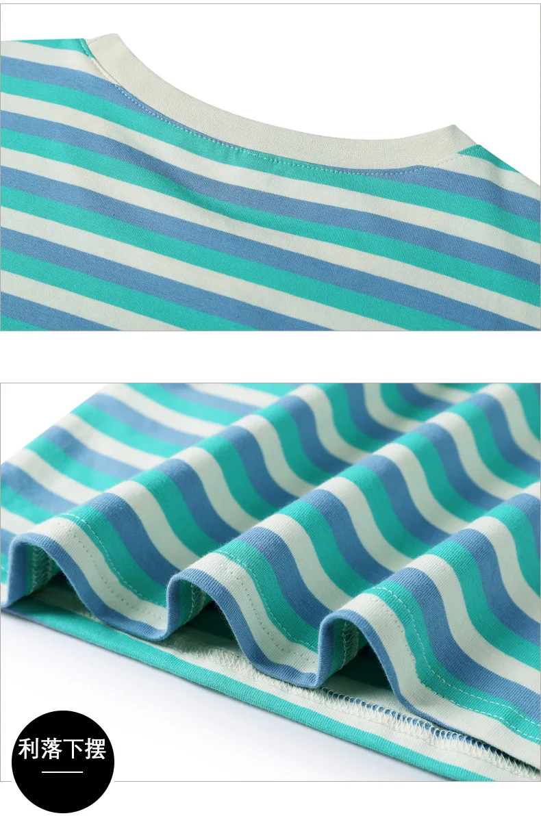 Damen Sommer T-Shirt mit Streifenmuster, kurze Ärmel, neu, schlankmachend, lockere Passform, halblange Ärmel, lässiges Basic-Oberteil – Detail 28