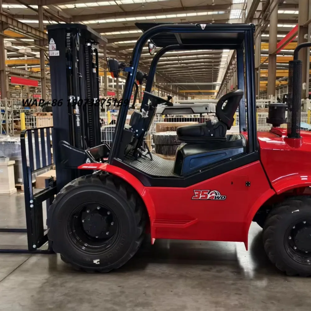 Heavy Duty Heli Forklift 3.5Ton 4x4 Rough Terrain Forklift Truck Counterbalanced Internal Combustion Loader Japanese Tech