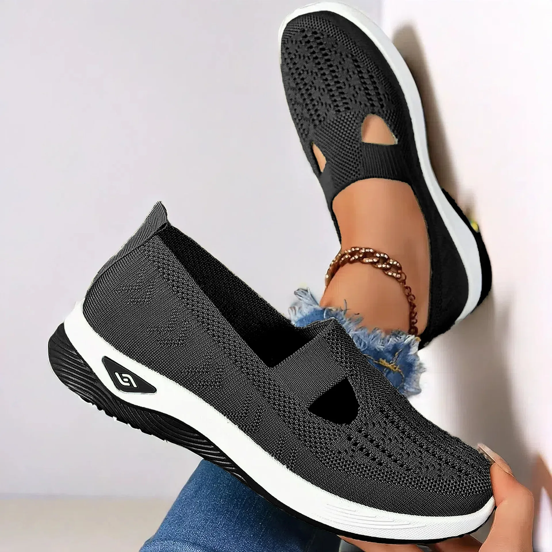 

Women Shoes Summer Breathable Non-slip Sneakers Fashion Soft Sole Elderly Shoes for Women Middle-aged Elderly Walking Flat Sheos